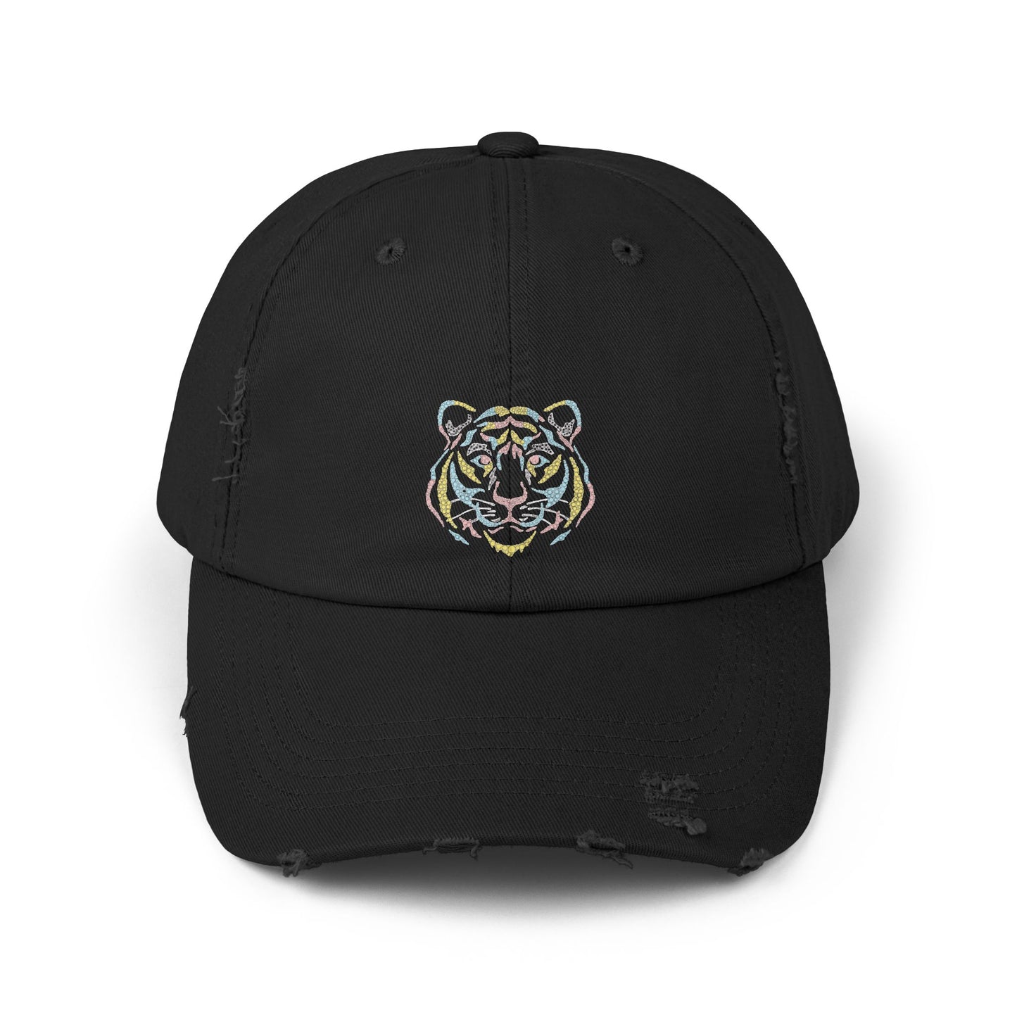 Colorful Tiger Distressed Cap