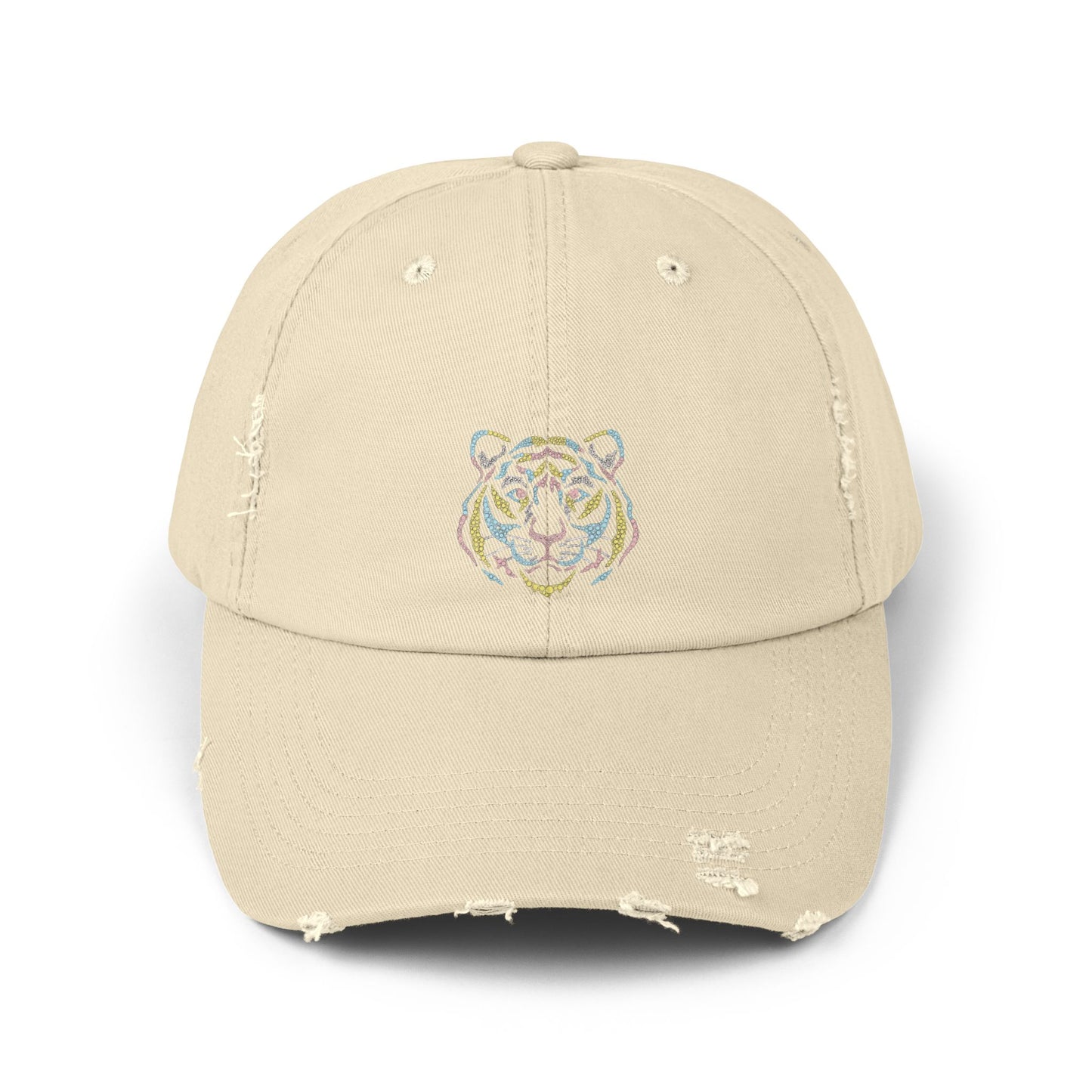 Colorful Tiger Distressed Cap