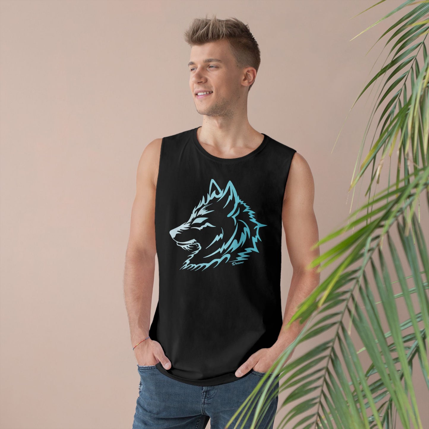 Dreams Wolf Mens Black Tank Top