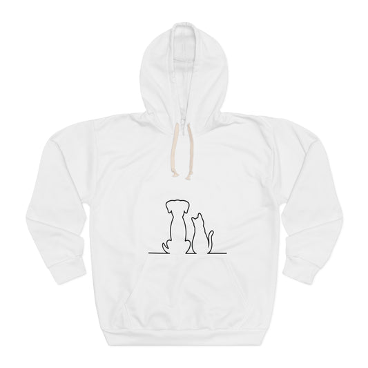 Silhouette Dog and Cat Unisex Pullover Hoodie