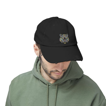 Colorful Tiger Distressed Cap