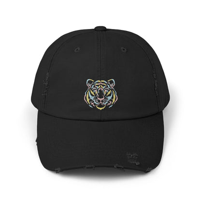 Colorful Tiger Distressed Cap