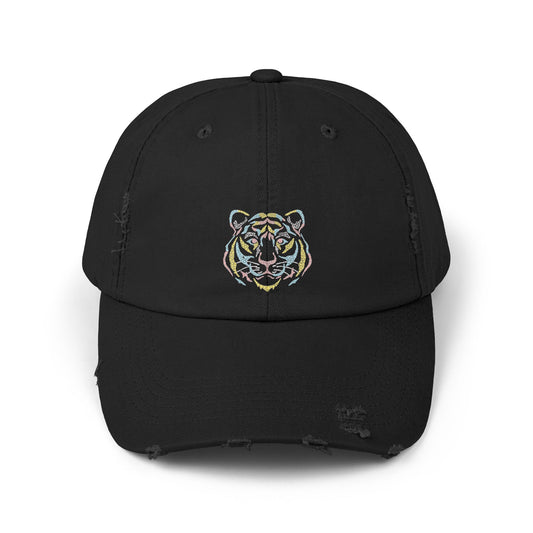 Colorful Tiger Distressed Cap