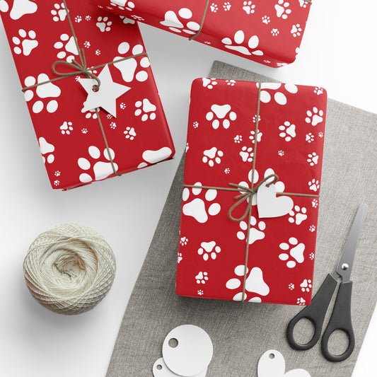 Paw Print Wrapping Paper Roll