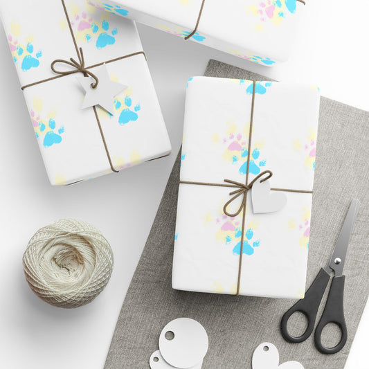 Colorful Paw Print Wrapping Papers