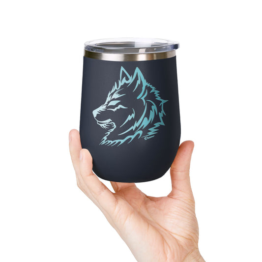 Dreams Blue Wolf Wine Tumbler