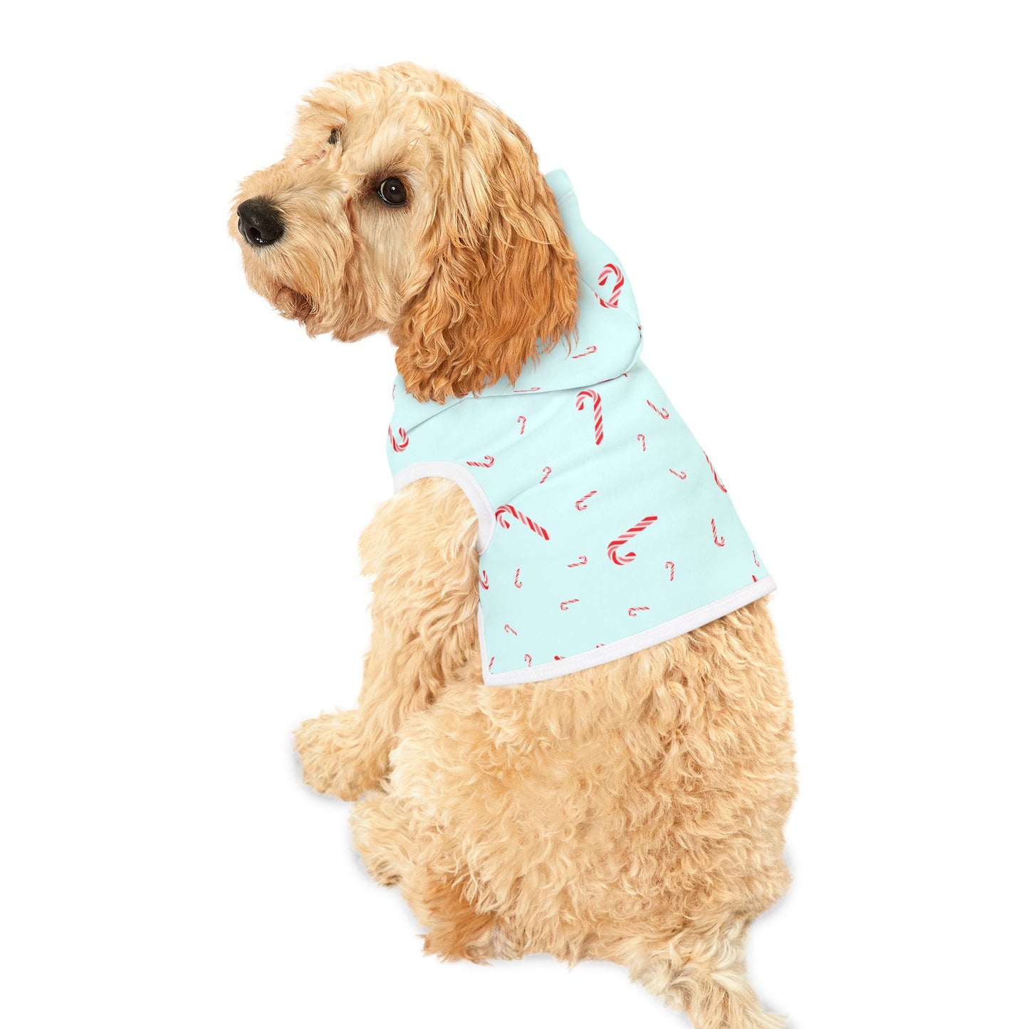 Pet Hoodie - Christmas Winter Dog Sweater with Candy Cane Print