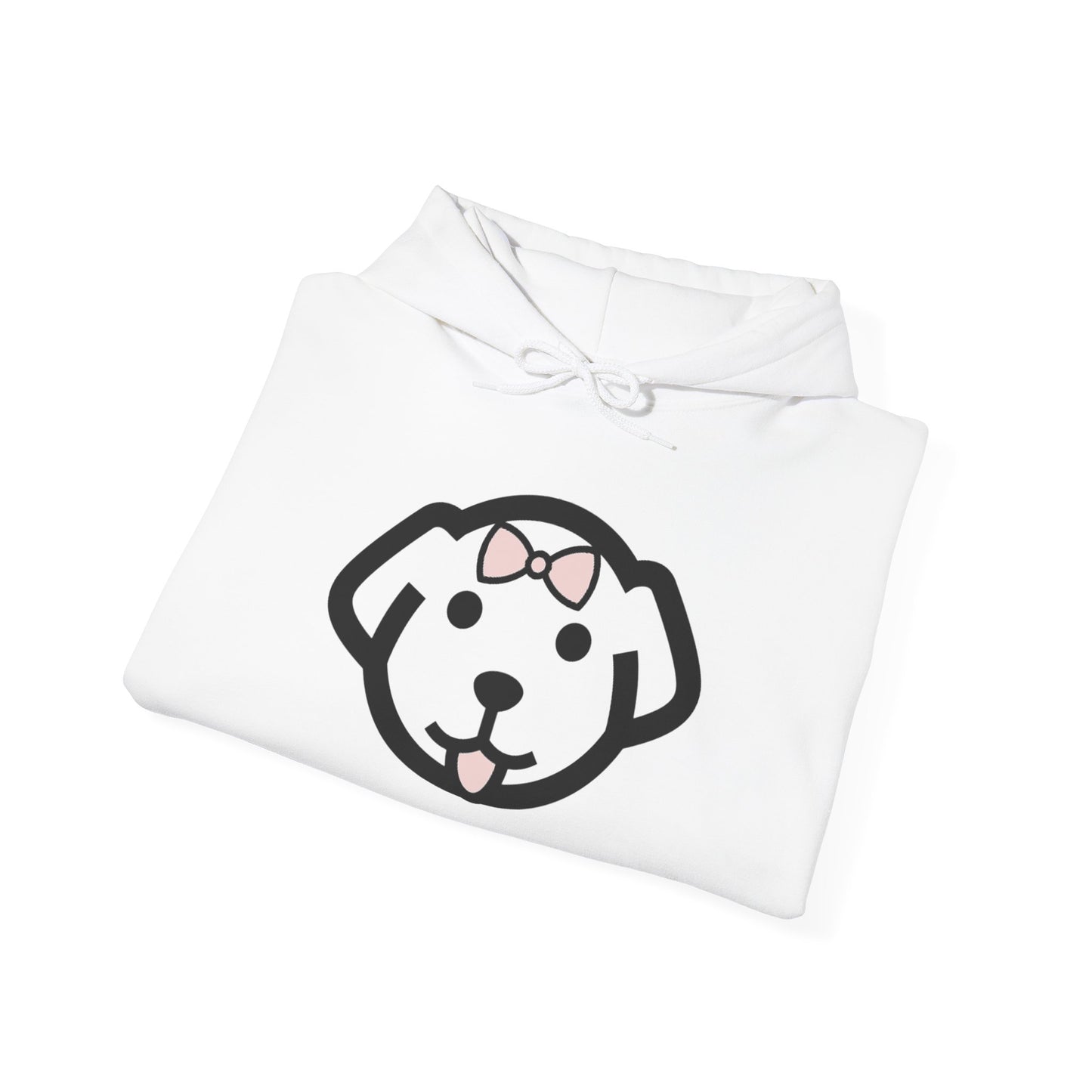 Gildan Dog Print Cotton Hoodie- Pastel Pink Lettering