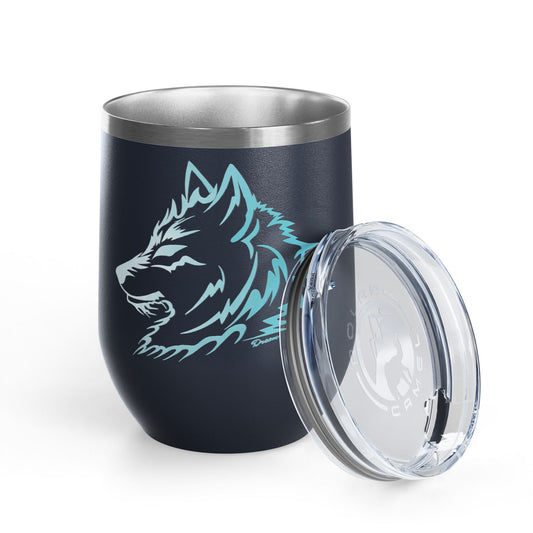 Dreams Blue Wolf Wine Tumbler